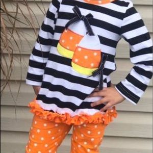 Halloween Candy corn polka dot leggings